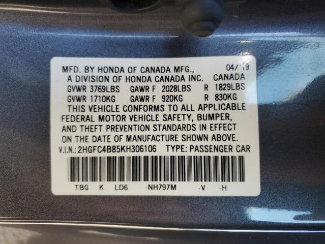 2019 HONDA CIVIC SPOR 2HGFC4B85KH306106