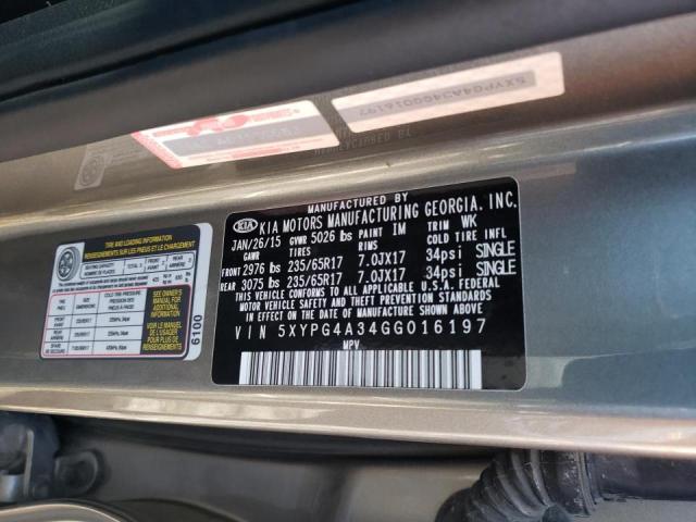 5XYPG4A34GG016197 KIA SORENTO LX