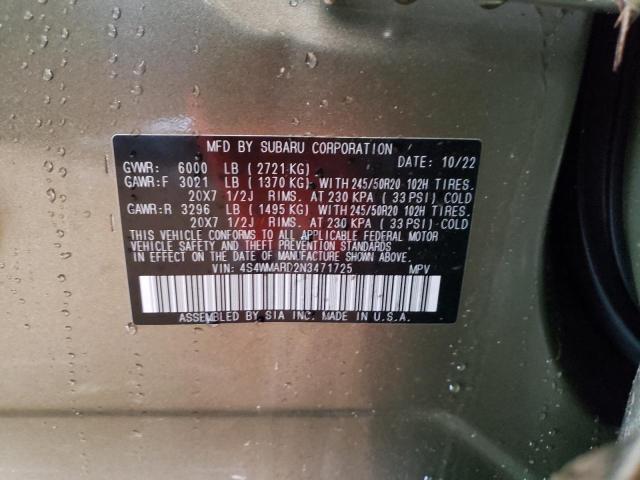 2022 SUBARU ASCENT TOU - 4S4WMARD2N3471725