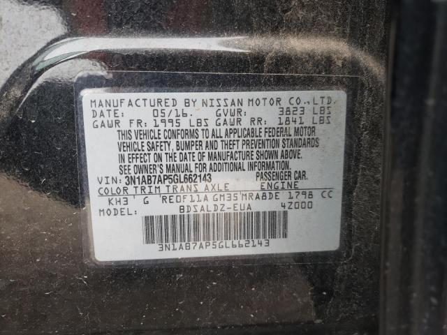 2016 NISSAN SENTRA S 3N1AB7AP5GL662143