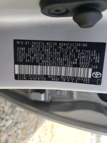 2020 TOYOTA COROLLA SE 5YFS4RCE2LP054984