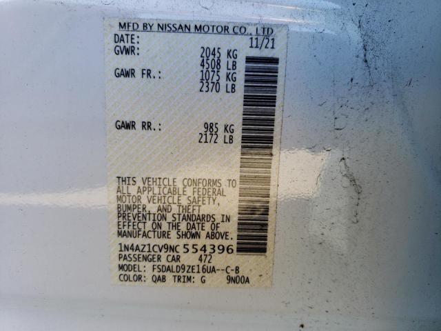 2022 NISSAN LEAF SV 1N4AZ1CV9NC554396