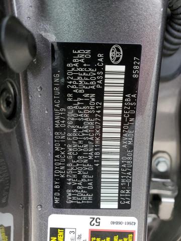 2019 TOYOTA CAMRY L - 4T1B11HK3KU777412