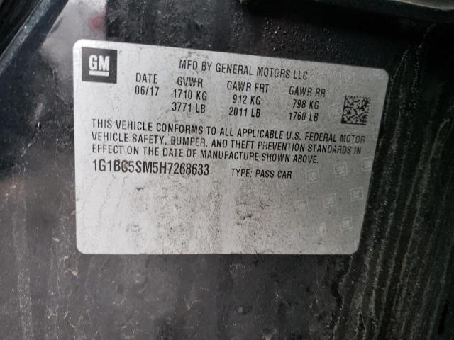 2017 CHEVROLET CRUZE LS 1G1BC5SM5H7268633