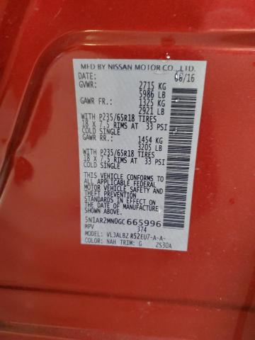 2016 NISSAN PATHFINDER 5N1AR2MN0GC665996