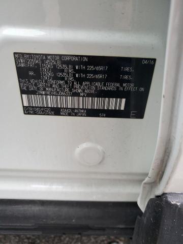 2016 TOYOTA RAV4 XLE JTMWFREV4GJ086337
