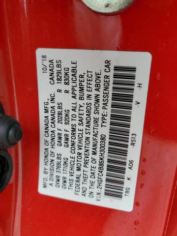 2019 HONDA CIVIC SPOR 2HGFC4B86KH300380