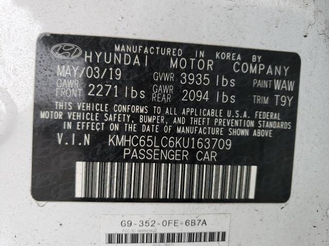 2019 HYUNDAI IONIQ BLUE - KMHC65LC6KU163709