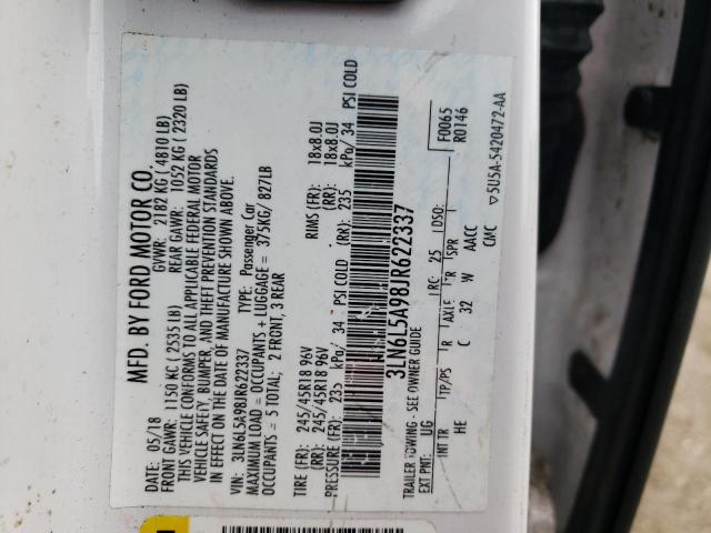 2018 LINCOLN MKZ PREMIE 3LN6L5A98JR622337