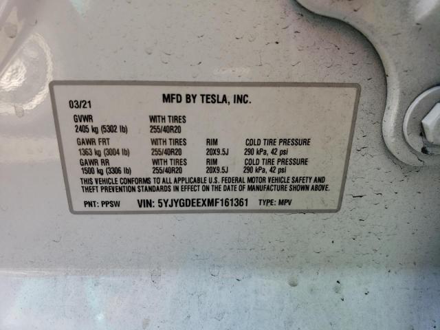 5YJYGDEEXMF161361 Tesla Model Y