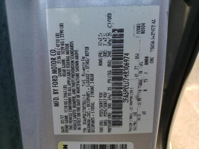 2017 FORD FUSION SE 3FA6P0LU7HR306974
