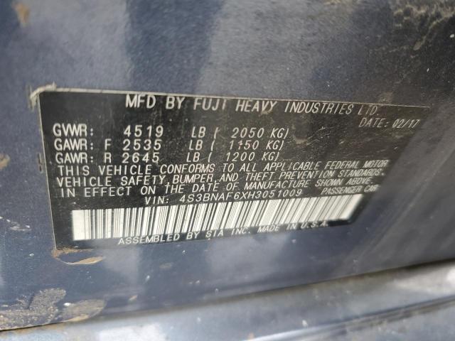 2017 SUBARU LEGACY 2.5 4S3BNAF6XH3051009