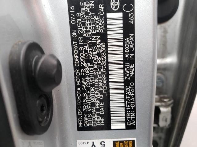 2016 TOYOTA PRIUS JTDKARFU7G3028388