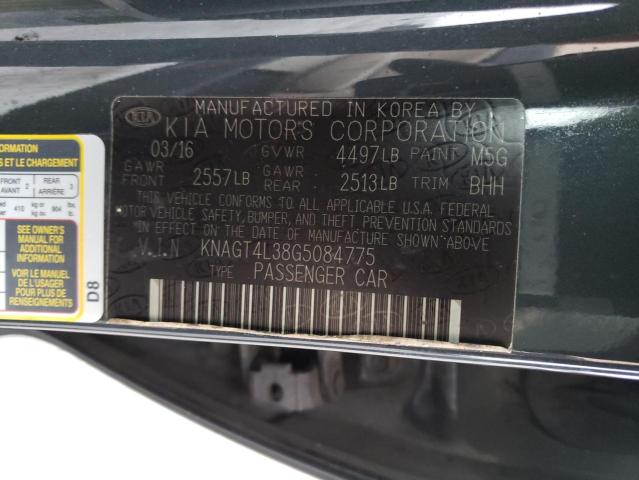 KNAGT4L38G5084775 KIA Optima Lx