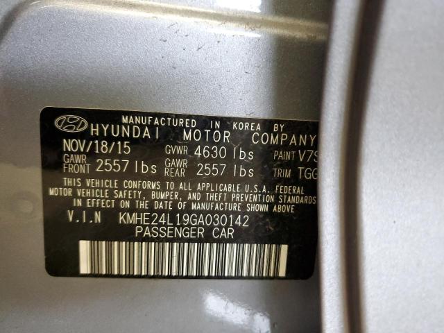 2016 HYUNDAI SONATA HYB KMHE24L19GA030142