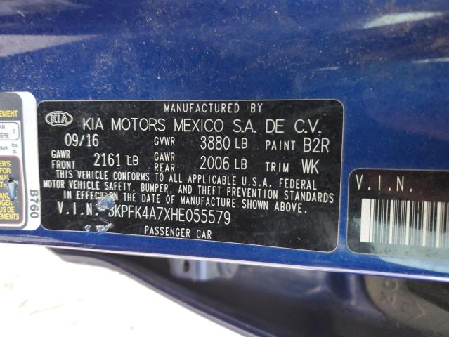3KPFK4A7XHE055579 KIA FORTE LX