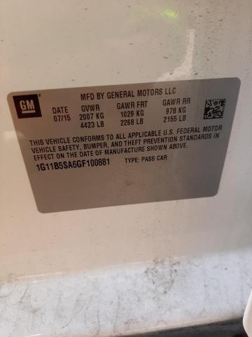 2016 CHEVROLET MALIBU LIM - 1G11B5SA6GF100881