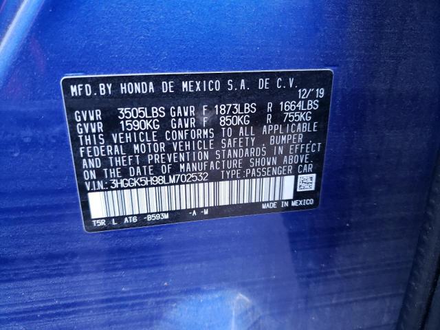 2020 HONDA FIT EXL - 3HGGK5H98LM702532