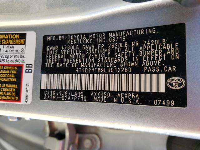 2020 TOYOTA AVALON LIM 4T1D21FB9LU012280