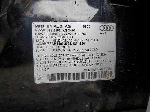 2021 AUDI Q5 PREMIUM WA1AAAFY4M2002083