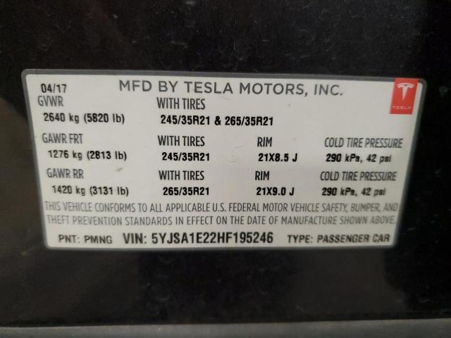 5YJSA1E22HF195246 Tesla MODEL S
