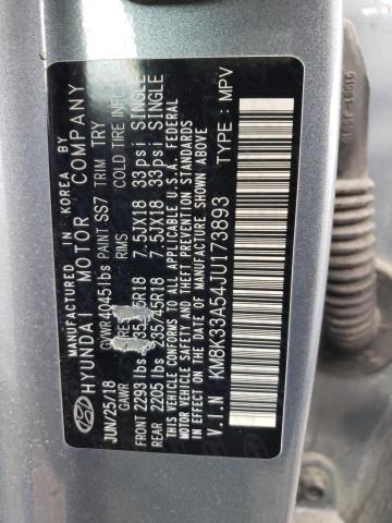2018 HYUNDAI KONA LIMIT KM8K33A54JU173893