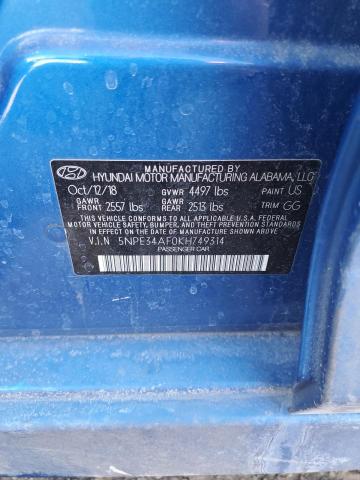 2019 HYUNDAI SONATA LIM 5NPE34AF0KH749314