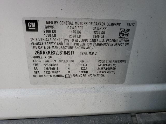 2018 CHEVROLET EQUINOX LT 2GNAXKEX2J6164917