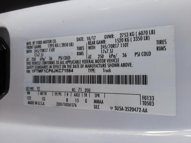 2018 FORD F150 - 1FTMF1CP6JKC71584