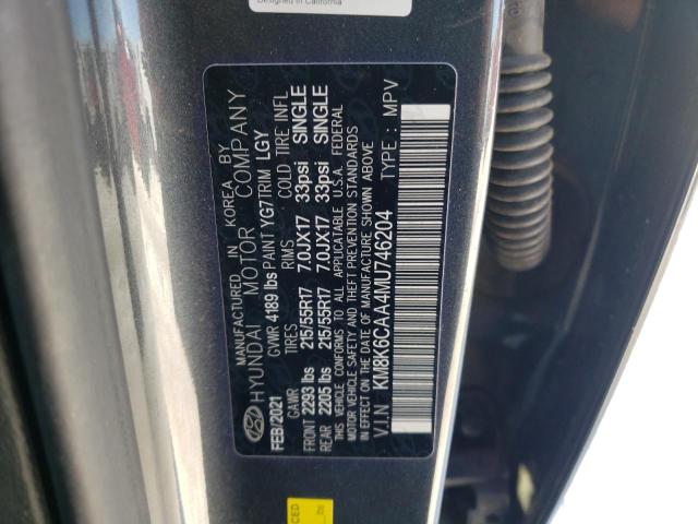 2021 HYUNDAI KONA SEL P - KM8K6CAA4MU746204