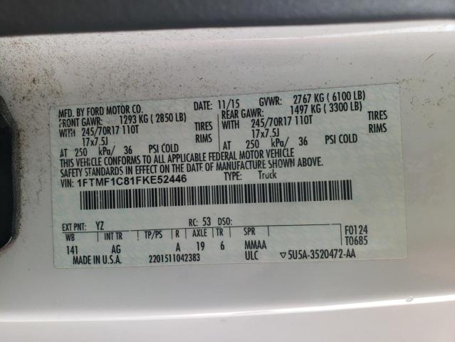 2015 FORD F150 1FTMF1C81FKE52446