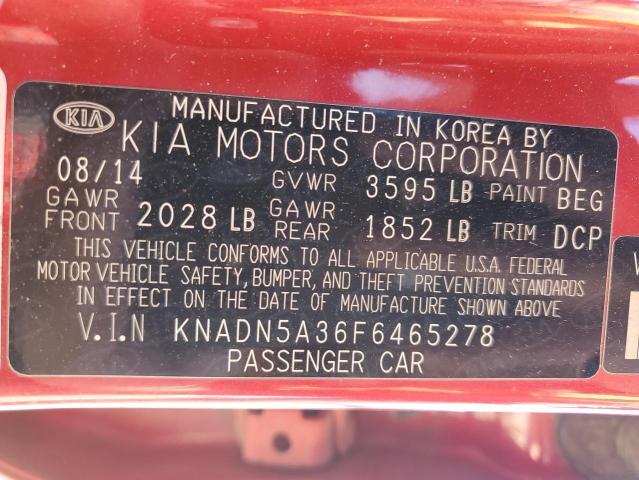 KNADN5A36F6465278 KIA RIO EX