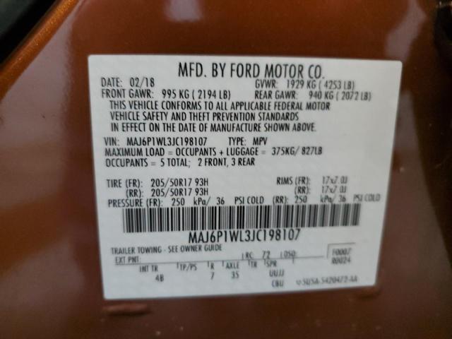 2018 FORD ECOSPORT T MAJ6P1WL3JC198107