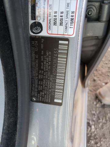 WBAET37405NJ87433 BMW 325 I