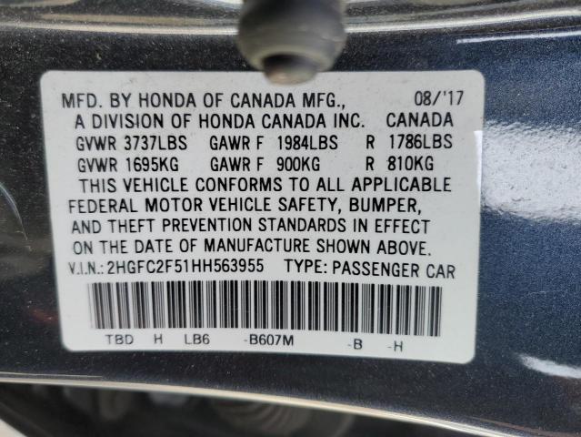 2017 HONDA CIVIC LX 2HGFC2F51HH563955