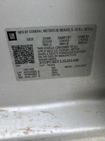 2018 CHEVROLET SILVERADO 3GCPCSEC1JG351436