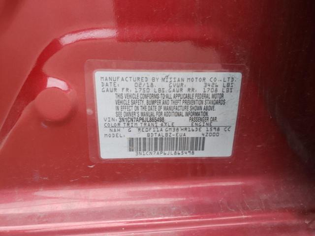 2018 NISSAN VERSA S 3N1CN7AP6JL865498