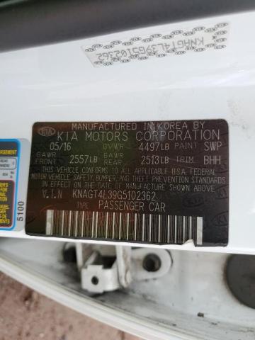 KNAGT4L39G5102362 KIA Optima Lx