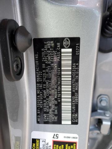 2022 TOYOTA CAMRY SE 4T1G11BK7NU071644
