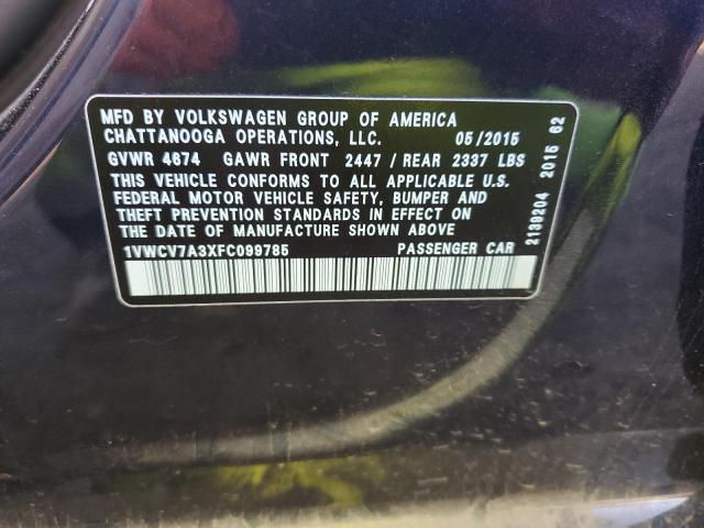 2015 VOLKSWAGEN PASSAT SEL - 1VWCV7A3XFC099785