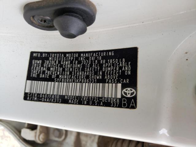 2019 TOYOTA COROLLA L 5YFBURHE5KP886231