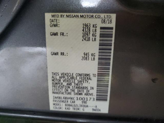 1N4BL4BV4KC100173 Nissan ALTIMA S