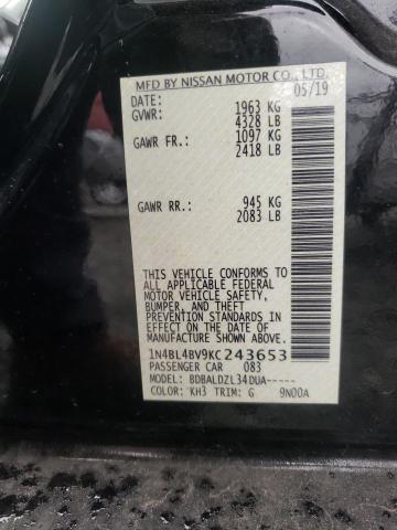 2019 NISSAN ALTIMA S 1N4BL4BV9KC243653