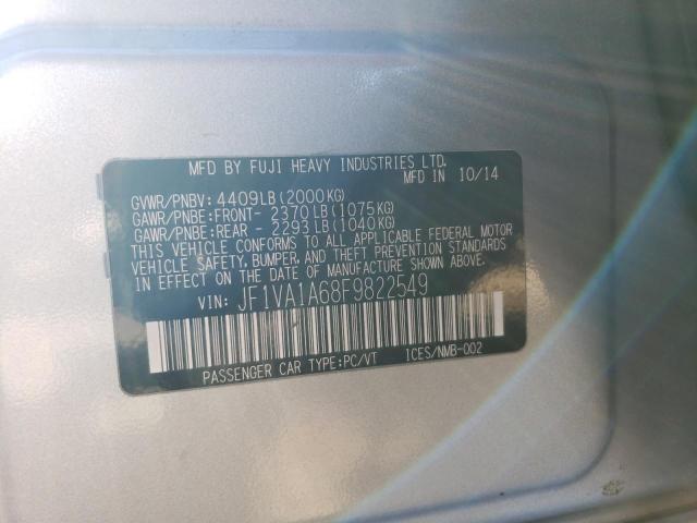 2015 SUBARU WRX JF1VA1A68F9822549