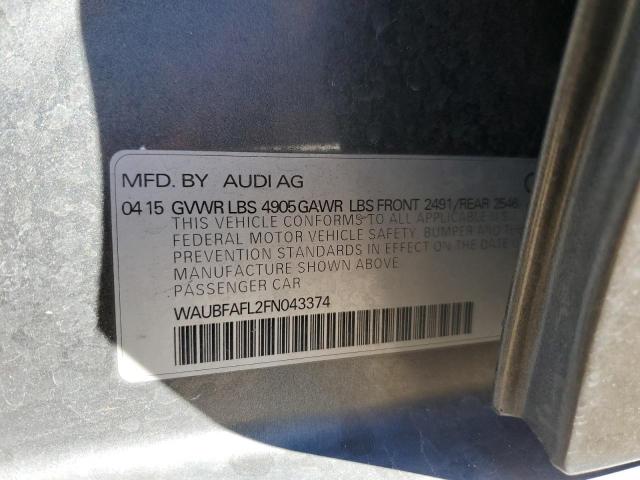 2015 AUDI A4 PREMIUM WAUBFAFL2FN043374