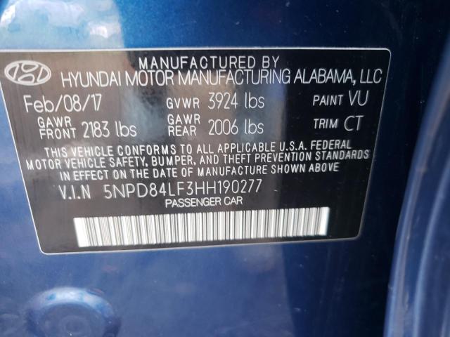 5NPD84LF3HH190277 Hyundai ELANTRA SE