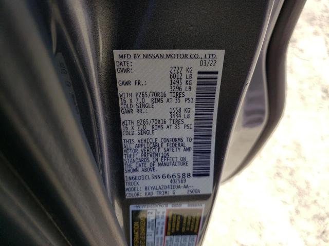 2022 NISSAN FRONTIER S - 1N6ED1CL5NN666588