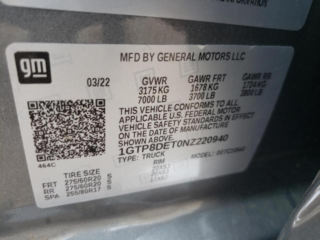 1GTP8DET0NZ220940 GMC Sierra Limited C1500 Slt