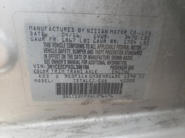 2016 NISSAN VERSA NOTE 3N1CE2CPXGL396196