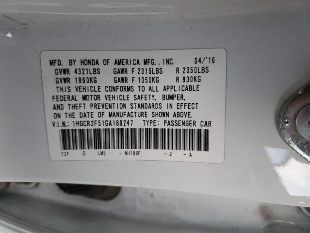 2016 HONDA ACCORD SPO 1HGCR2F51GA189247